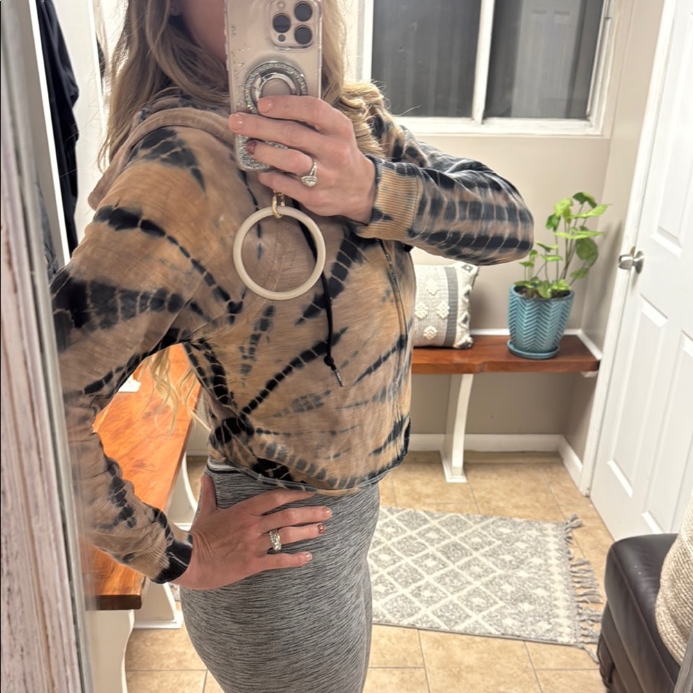 PINK Victoria's Secret Tie-Dye Hoodie - Tan and Black
